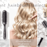 un collage de différents types de brosses à cheveux