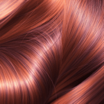 Gros plan sur une texture de cheveux roux